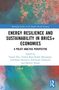 "Energy Resilience and Sustainability in BRICS+ Economies: A Policy Analysis Perspective" vor buntem abstraktem Hintergrund., Buch
