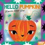 Text: "HELLO PUMPKIN! Sharon King-Chai, MIRROR MAGIC." Illustration: Ein lächelnder Kürbis mit Gesicht und bunter Umrandung., Buch