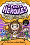 "Jon Lock and Nich Angell. Tiny Hercules: Golden Cabbage Chaos! Cover coming soon." Illustration in leuchtendem Lila., Buch