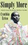 „Simply More“ oben, "Cynthia Erivo" links. Schwarz-weißes Porträt mit bunten Punkten an den Augenbrauen und einem weißen gewellten Outfit.