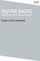 Text: "OLIVER SACKS The River of Consciousness. Cover to be revealed." Schlichtes, graues Design mit einem kleinen Logo., Buch
