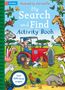 Text: "My Search and Find Activity Book", "Over 100 things to spot!". Illustration: Tiere, ein Mann auf einem Traktor.