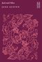 "Jack and Alice" von Jane Austen. Florale rosa Linien auf dunkelrotem Hintergrund; unten rechts M10 in einem kleinen weißen Kästchen., Buch