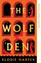 Text: "THE WOLF DEN", "ELODIE HARPER", "DYSLEXIA-FRIENDLY EDITION". Illustration von Frauen und Sternen in römischen Bögen., Buch