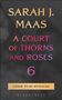 Sarah J. Maas, A Court of Thorns and Roses 6, Cover to be revealed. Schwarzer Hintergrund, goldene und farbige Schrift.