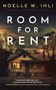"ROOM FOR RENT" in großen Buchstaben. Darunter "A Thriller". Ein altes Haus bei Nacht mit beleuchtetem Fenster.