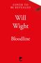 "Cover to be revealed, Will Wight, Bloodline" steht in weißen Buchstaben auf rotem Hintergrund mit einem kleinen schwarzen Logo unten., Buch