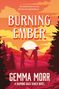 Text: "Cover to be revealed", "Gemma Morr", "Burning Ember", "Pan". Ein orangefarbener Hintergrund mit schlichtem Design.