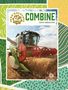 Text: "Farm Machines Combine Kathy Middleton". Ein Mähdrescher bei der Ernte. Hintergrund mit grünen und gelben Mustern., Buch