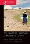 Der Text lautet: "The Routledge Handbook of Indian Indie Cinema". Eine Frau malt in einer hügeligen Landschaft., Buch