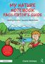 „My Nature Notebook Facilitator’s Guide“, Illustration: Kind genießt Natur vor Bergkulisse, umgeben von Tieren und Pflanzen., Buch