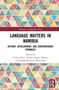 "Language Matters in Namibia: History, Development, and Contemporary Dynamics" auf buntem geometrischem Hintergrund., Buch