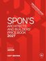 Text: "Spon's Architects' and Builders' Price Book 2027". "Free electronic access". Dominant rote Farbgestaltung mit geometrischem Muster. , Buch