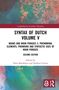 "Syntax of Dutch Volume V: Nouns and Noun Phrases 2" steht auf abstraktem Hintergrund mit Rot- und Blautönen., Buch
