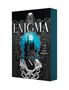 „ENIGMA“, „A Tale of Dark Romance“. Darunter ein Schlossbild im Vollmond, verziert mit dunklen, verschnörkelten Motiven.