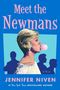 „Meet the Newmans“ und „Jennifer Niven“ in rosa. Frau mit Kaugummi, Silhouetten im Hintergrund., Buch
