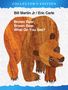 "Brown Bear, Brown Bear, What Do You See?" Illustration eines braunen Bären auf hellem Hintergrund., Buch