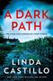 "A DARK PATH" in rot, "AND OTHER KATE BURKHOLDER SHORT STORIES". Ein dunkler Pfad führt zu einem abgelegenen Haus., Buch