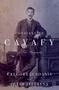 "CONSTANTINE CAVAFY: A New Biography" von Gregory Jusdanis und Peter Jeffreys. Mann in Anzug steht vor antikem Tisch.