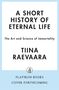 Text: "A Short History of Eternal Life. The Art and Science of Immortality. Tiina Raevaara. Flatiron Books. Cover forthcoming." 
Ein minimalistisches Design mit blauem Rand und einem kleinen Logo., Buch