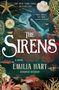 "The New York Times Bestseller", "Will sweep you away" - Sarah Penner. "The Sirens", ein Roman von Emilia Hart. Aquarell-Illustration mit Meeresmotiven.