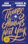 "There's Always Next Year" in glitzernden Buchstaben, blauer Hintergrund, funkelnde Sterne und Namen der Autoren., Buch