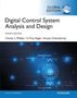 "Digital Control System Analysis and Design, Fourth Edition" von Charles L. Phillips, H. Troy Nagle, Aranya Chakrabortty. Unten abstrakte Technologie-Illustration.
