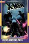 "The Uncanny X-Men" in blauen Buchstaben. Illustration: Ein blaues, maskiertes Wesen mit roten Augen und Krallen ragt hervor., Buch