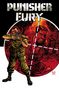 "Punisher Fury" steht oben. Ein Soldat zielt mit einem Gewehr im Vordergrund, während im Hintergrund Kriegsszenen zu sehen sind., Buch