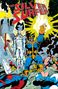 Titel "The Silver Surfer". Eine dramatische Szene mit charismatischem, muskulösen Charakter in Rüstung, andere liegen am Boden., Buch