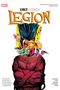 "X-MEN LEGACY: LEGION" zeigt einen Mann in Zwangsjacke mit gesichtszerrissener Comic-Collage und starkem Ausdruck., Buch