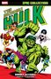 "THE INCREDIBLE HULK" und "EPIC COLLECTION" oben, "UNHOLY ALLIANCE" unten; grüne Figur Hulk in Aktion, umgeben von Helden., Buch