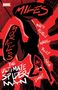 Text: "MILES MORALES THE ULTIMATE SPIDER-MAN Bendis Pichelli Marquez Bagley Ponsor Samnee." Illustration: Spider-Man springt.