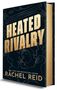 HEATED RIVALRY in großen goldenen Buchstaben, darunter "NEW YORK TIMES BESTSELLING AUTHOR RACHEL REID." Linienzeichnung zweier Gesichter.