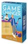 GAME CHANGER, Zitat von Sarina Bowen, Autorin Rachel Reid. Illustration: Zwei Männer, einer hält Eishockeyschläger., Buch