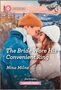 Buchtitel: "The Bride Wore His Convenient Ring" von Nina Milne. Zwei Menschen in Winterkleidung kuscheln sich aneinander., Buch