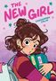 „The New Girl“ und „Cassandra Calin“ in auffälligen Farben. Eine Zeichnung zeigt ein Mädchen mit Büchern im Arm.