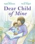 "Dear Child of Mine". Eine Illustration zeigt eine Person, die in einem Sessel sitzt und ein Kind auf dem Schoß hält., Buch