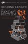 Ein Bücherstapel mit Pfeilen, einem Bogen und Drachen umrissen. "Reading Length in Fantasy Fiction" von Matthew Oliver.