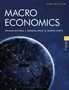 "MACROECONOMICS", "2ND EDITION", Autoren: William Mitchell, L. Randall Wray, Martin Watts. Weltkugel mit leuchtendem Netzwerk.