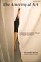 "The Anatomy of Art" und weitere Texte beschreiben einen kreativen Prozess. Eine Person hinter weißem Vorhang lugt hervor.