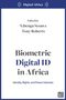 "Digital Africa", "Edited by 'Gbenga Sesan & Tony Roberts", "Biometric Digital ID in Africa: Identity, Rights, and Power Interests". Oben und unten blaue Balken.