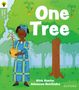 "One Tree" oben groß, darunter "Nick Hunter, Adesuwa Ikechiuku". Eine Frau in blauem Kleid hält einen Topfbaum.