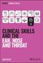 "Clinical Skills and the Ear, Nose and Throat" von Ian Peate. Oben sind medizinische Symbole auf lila Hintergrund.