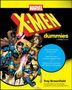 Logo: "MARVEL". Titel: "X-Men for dummies". Figuren in Aktion. Autor: Troy Brownfield. Farben: Gelb, Blau, Rot., Buch