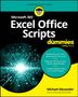 Buchcover: "Microsoft 365 Excel Office Scripts for dummies". Grafik: Tablet mit buntem 3D-Balkendiagramm.
