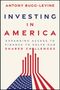 Text: „ANTONY BUGG-LEVINE INVESTING IN AMERICA EXPANDING ACCESS TO FINANCE TO SOLVE OUR SHARED CHALLENGES“. Darunter Pfeile mit US-Flagge.