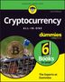 Titel: "Cryptocurrency All-In-One for Dummies". 
Text oben: "LEARNING MADE EASY". 
Unten: "The Experts at Dummies". 
Bild: Bitcoin in einem Einkaufswagen.