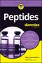 Text: Peptides for dummies. Explore health and fitness benefits. Look younger, recover faster, and live longer.

Logo: Cartoon-Person mit Brille im Kreis oben., Buch