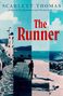 "The Runner" in großer roter Schrift, darunter ein Läufer auf einer Küstenszene mit Kameras, blauem Meer und griechischer Architektur.
